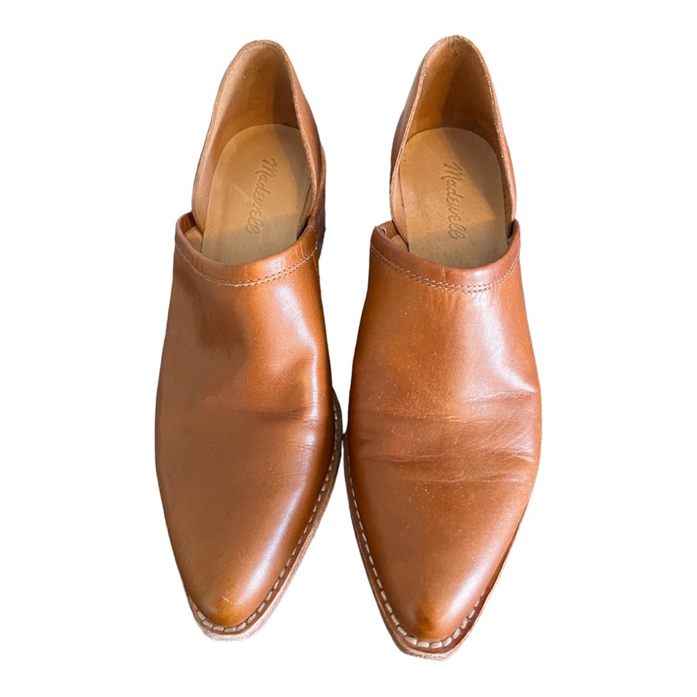 Madewell Brady low cut leather cognac booties